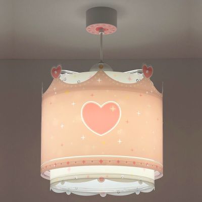 Lampada a sospensione per bambini rosa in plastica, Queen