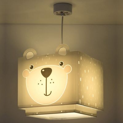 Lampada a sospensione per bambini grigia in plastica, Bear