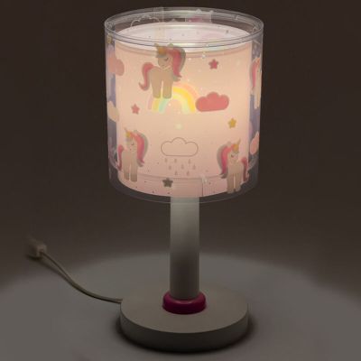 Lampada da tavolo per bambini rosa in plastica, Unicorn