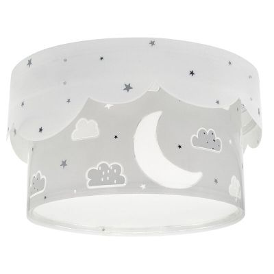 Lampada da soffitto per bambini grigia in plastica, Moon