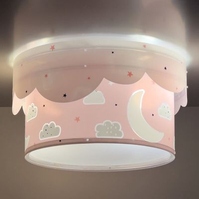 Lampada da soffitto per bambini rosa in plastica, Moon