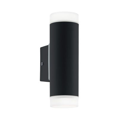 Lampada da parete up down nera in acciaio, Marlies, IP44