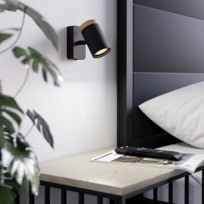 Faretto da parete nero in acciaio, Conradus, IP44