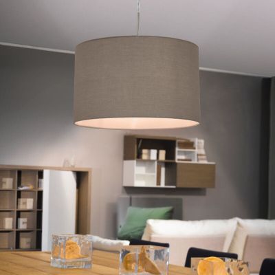 Lampada a sospensione tortora in tessuto, Abano