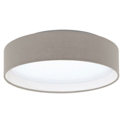 Plafoniera tortora in tessuto, Abano, 12W, 3000K LED