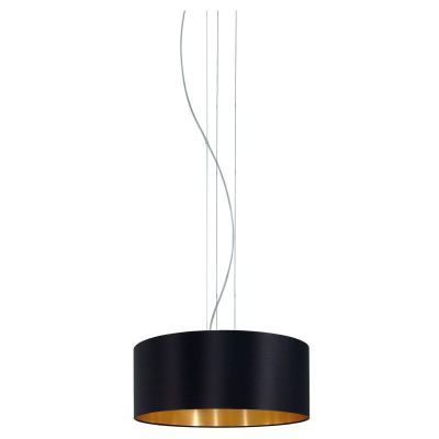 Lampada a sospensione dorata in tessuto, Terme