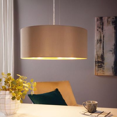 Lampada a sospensione dorata in tessuto, Terme