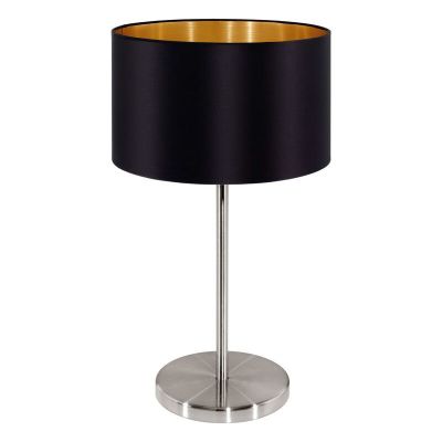 Lampada da tavolo dorata in tessuto, Terme, con interruttore