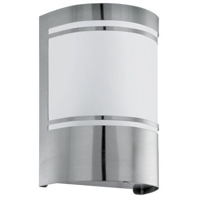 Applique da esterno con sensore crepuscolare argenta in vetro, Aartje, IP44