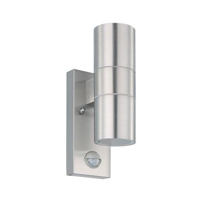 Applique da esterno con sensore di movimento argenta in acciaio inossidabile, Marlies, IP44