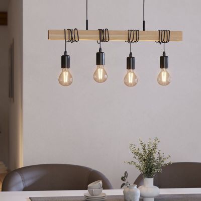 Lampada a sospensione in legno marrone, Anton