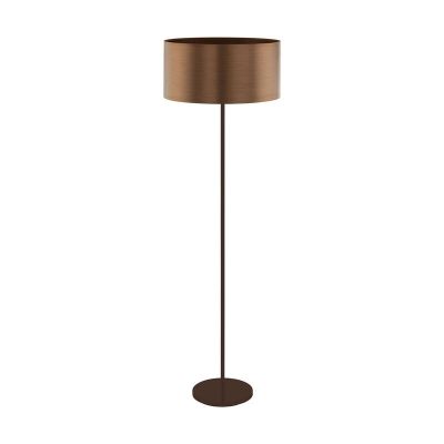 Lampada da terra marrone in plastica, Noor, con interruttore