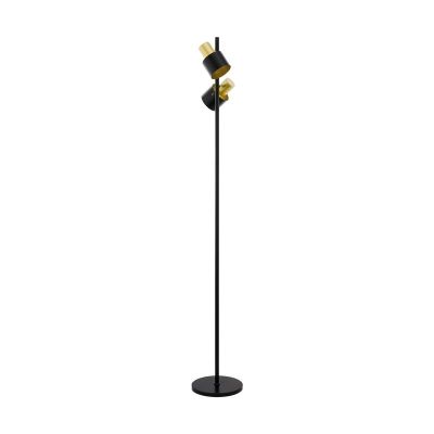 Lampada da terra dorata in acciaio, Oscar, con interruttore