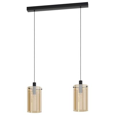 Lampada a sospensione ambrata in vetro, Ritesh