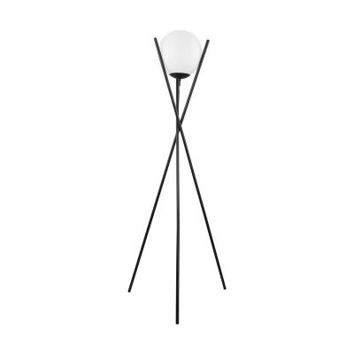 Lampada da terra nera in acciaio, Tjardo, con interruttore