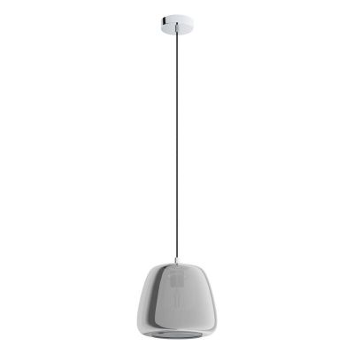 Lampada a sospensione cromata in vetro, Gauke
