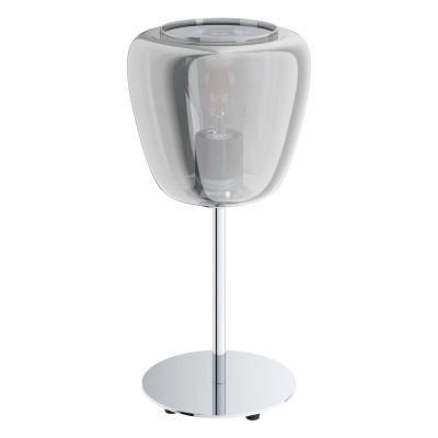 Lampada da tavolo cromata in acciaio, Gauke, con interruttore