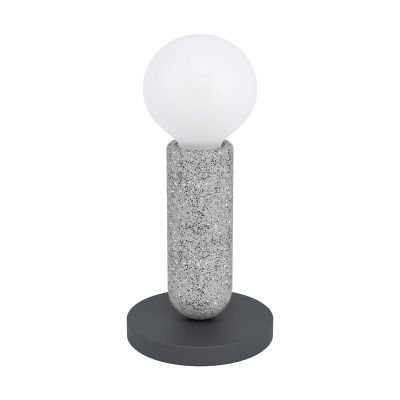 Lampada da tavolo antracite in acciaio, Patrycja, con interruttore