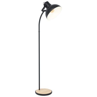 Lampada da terra in legno marrone, Elmira, con interruttore