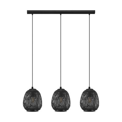 Lampada a sospensione in legno nera, Nicole