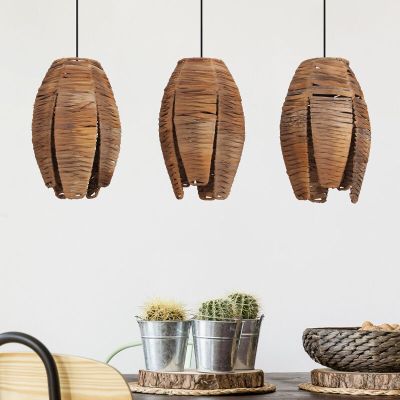 Lampada a sospensione in legno marrone, Joyca
