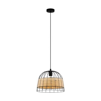 Lampada a sospensione in rattan marrone, Guillaume