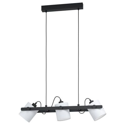 Lampada a sospensione in legno nera, Kaspar