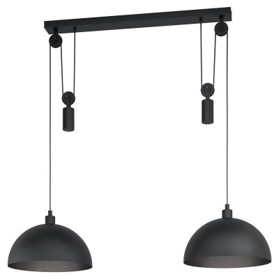 Lampada a sospensione nera in acciaio, Yvette