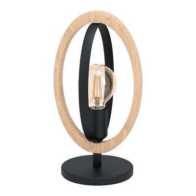 Lampada da tavolo in legno marrone, Angeline, con interruttore