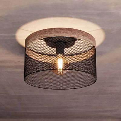 Lampada da soffitto nera in legno, Ilkay