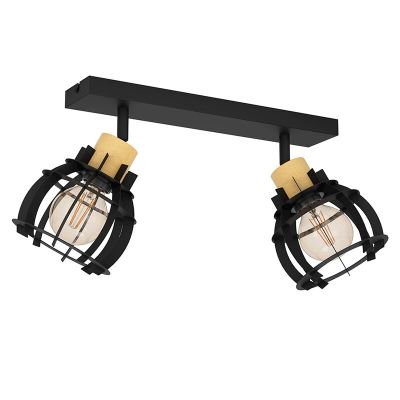 Faretto da soffitto nero in alluminio, Redouan