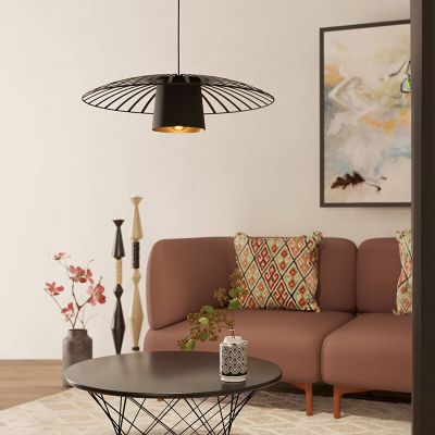 Lampada a sospensione nera in acciaio, Fernando