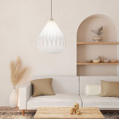 Lampada a sospensione di carta bianca, Leco
