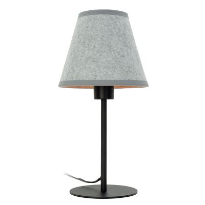 Lampada da tavolo grigia in tessuto, Allan, con interruttore