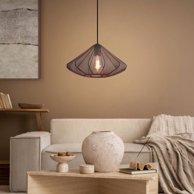 Lampada a sospensione nera in acciaio, Agnese