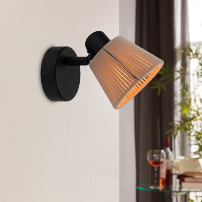 Faretto da parete crema in tessuto, Serah