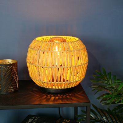 Lampada da tavolo di carta marrone, Serhan, con interruttore