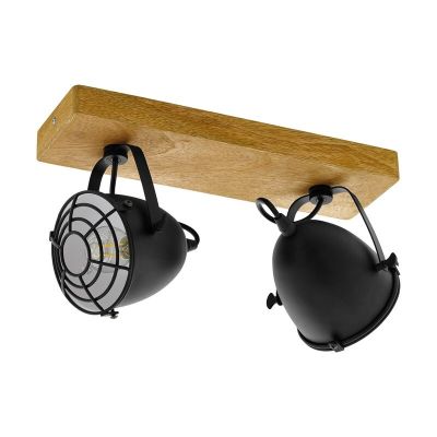 Faretto da soffitto in legno marrone, Pasquale