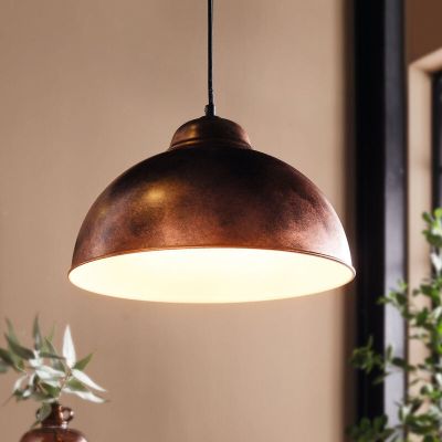 Lampada a sospensione semisfera in rame metallo, Liana