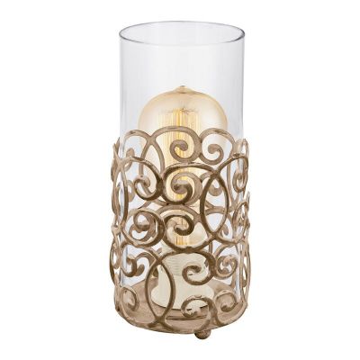 Lampada da tavolo marrone in acciaio, Salvator, con interruttore