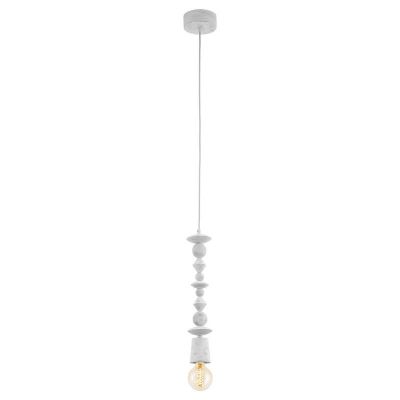 Lampada a sospensione in legno bianca, Abel