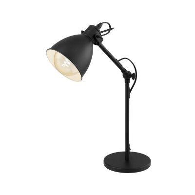 Lampada da tavolo nera metallo, Lavinio, con interruttore