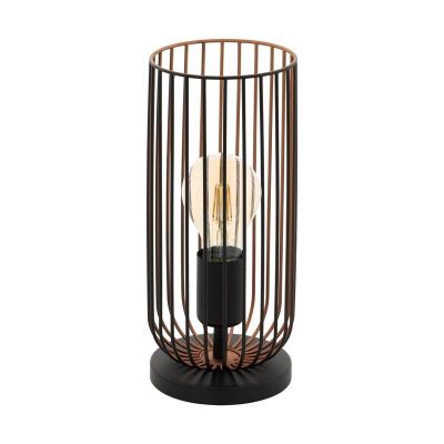 Lampada da tavolo in rame in acciaio, Silje, con interruttore