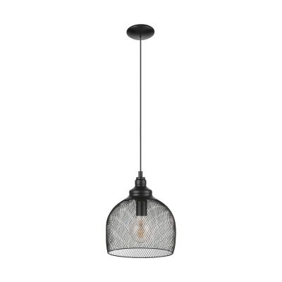 Lampada a sospensione nera in acciaio, Aerys