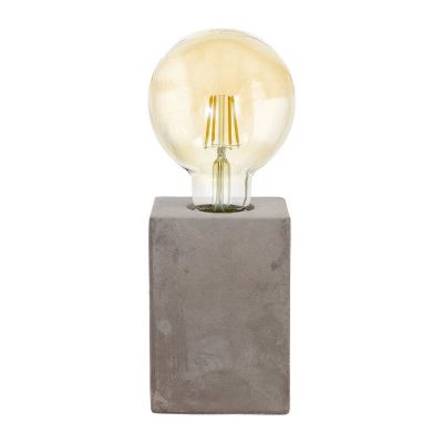 Lampada da tavolo in ceramica grigia, Dylano, con interruttore