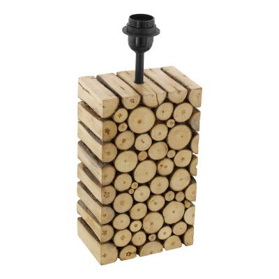 Lampada da tavolo senza paralume in legno marrone, Kick, con interruttore