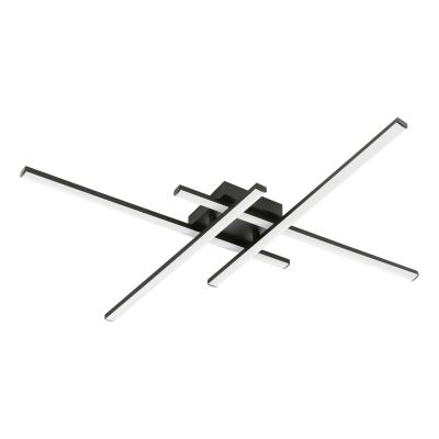 Plafoniera nera in plastica, Vidya, 20W, 4000K LED, dimmer in 3 fasi
