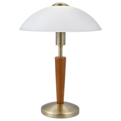 Lampada da tavolo di bronzo in legno, Miam, controllo touch
