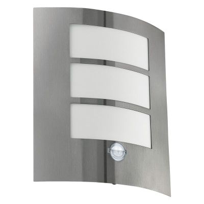 Applique da esterno con sensore di movimento argenta in plastica, Elyana, IP44