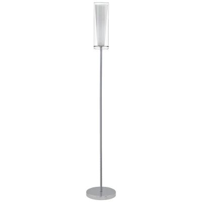 Lampada da terra cromata in vetro, Barceno, con interruttore